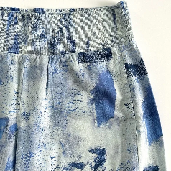 Anthropologie Pilcro Reese Smocked Pull-on Barrel Pants Printed Edition |XL| EUC - Picture 7 of 12